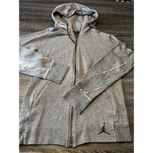 Nike Jordan Men's Full Zip Hoodie Small Gray Heather Jumpman Logo Sweatshirt S